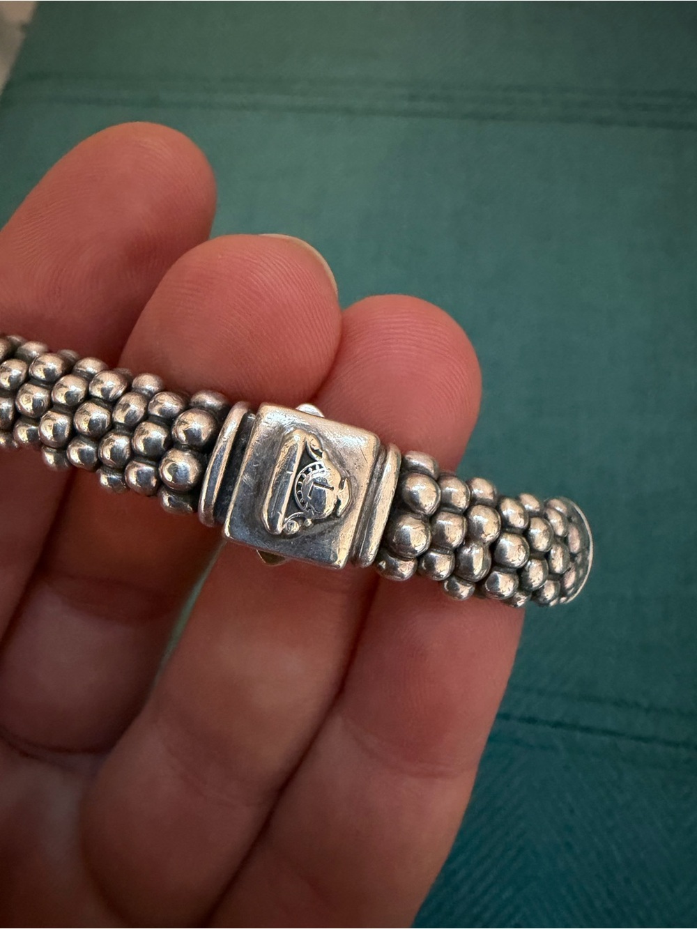 LAGOS Derby Silver Caviar Buckle Bracelet 6mm - Picture 6 of 7